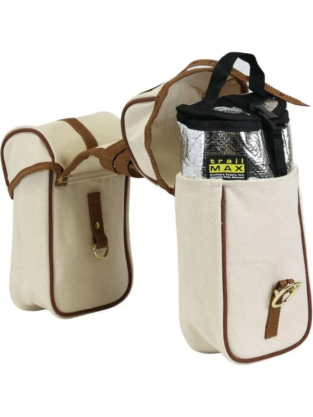 Classic Canvas Horn Bags for Western Saddles - Removable Liners & Brass Hardware